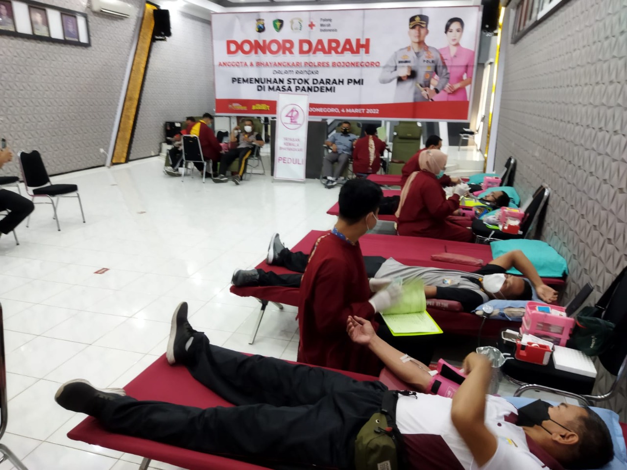 Jaga Stok Darah, Polres Gandeng PMI Bojonegoro Gelar Donor Darah