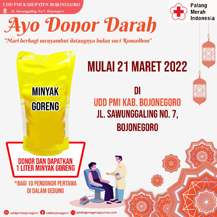 Ramadan, PMI Safari Masjid Bawa Hadiah Migor untuk Pendonor