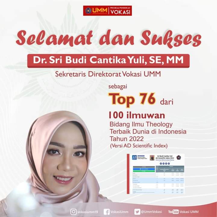 Dosen UMM Asli Bojonegoro Raih Predikat 100 Ilmuwan Top Dunia
