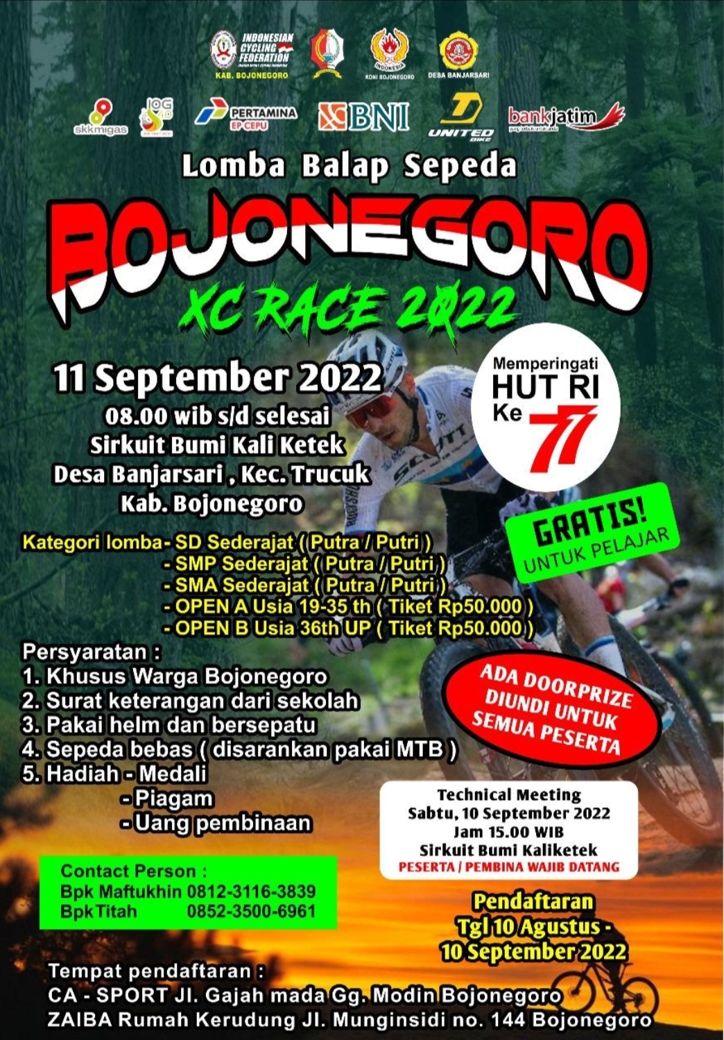 Jaring Atlet Sepeda, Pengkab ISSI Bojonegoro Akan Adakan Lomba Balap Sepeda