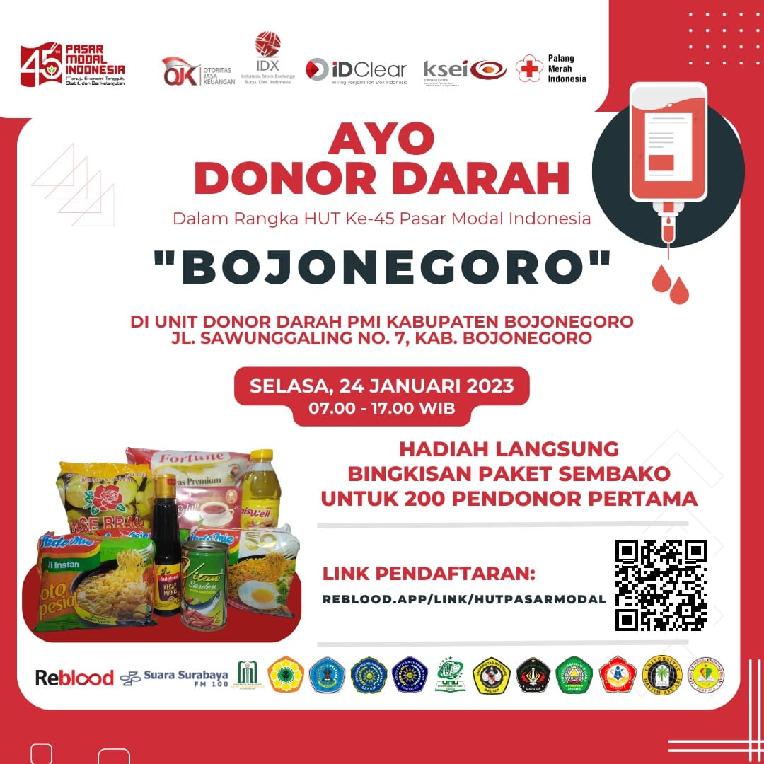 Gelar Donor Darah, BEI dan UDD PMI Bojonegoro Targetkan 200 Pendonor