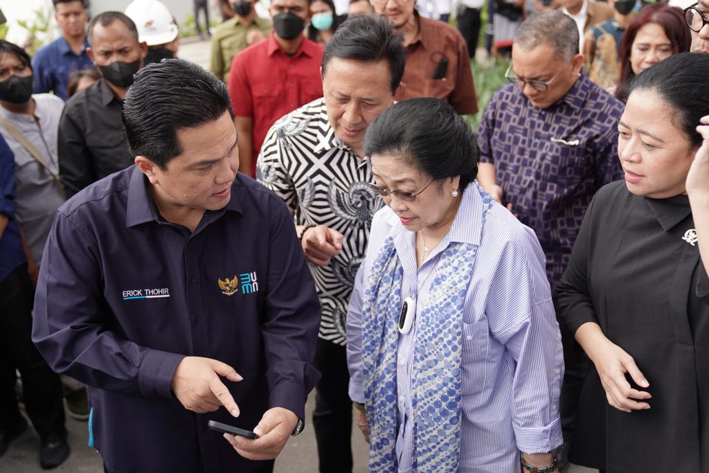 Bersama Tinjau Warisan Soekarno di Bali, Hubungan Erick Thohir dan Megawati Makin Mesra