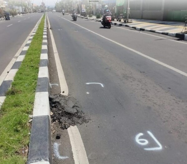 Pemkab Bojonegoro Minta Rekanan Segera Perbaiki Kerusakan Jalan MH Thamrin