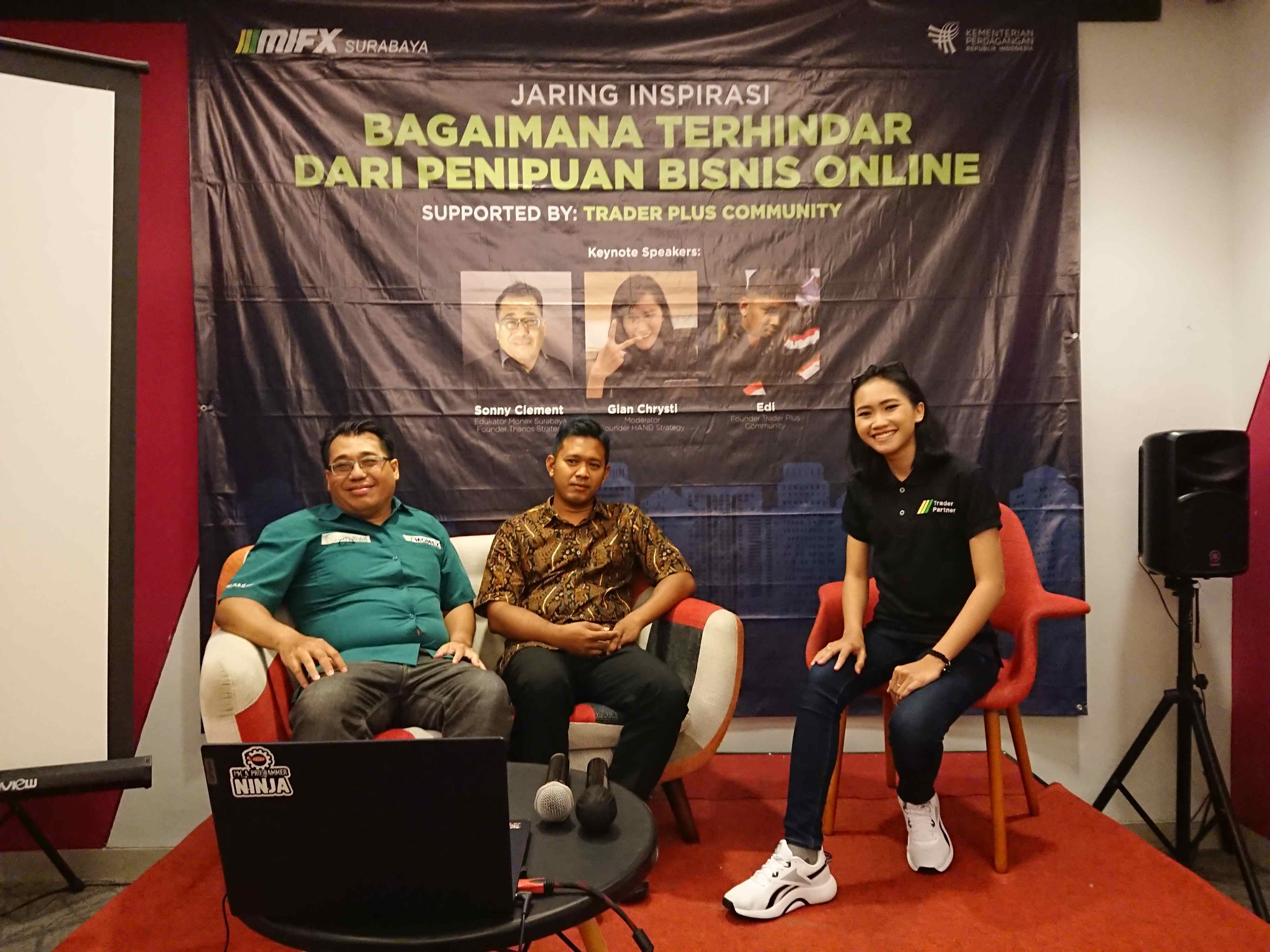 MIFX Surabaya Bareng Trader Plus Community Bagikan Tips Cegah Penipuan Bisnis Online