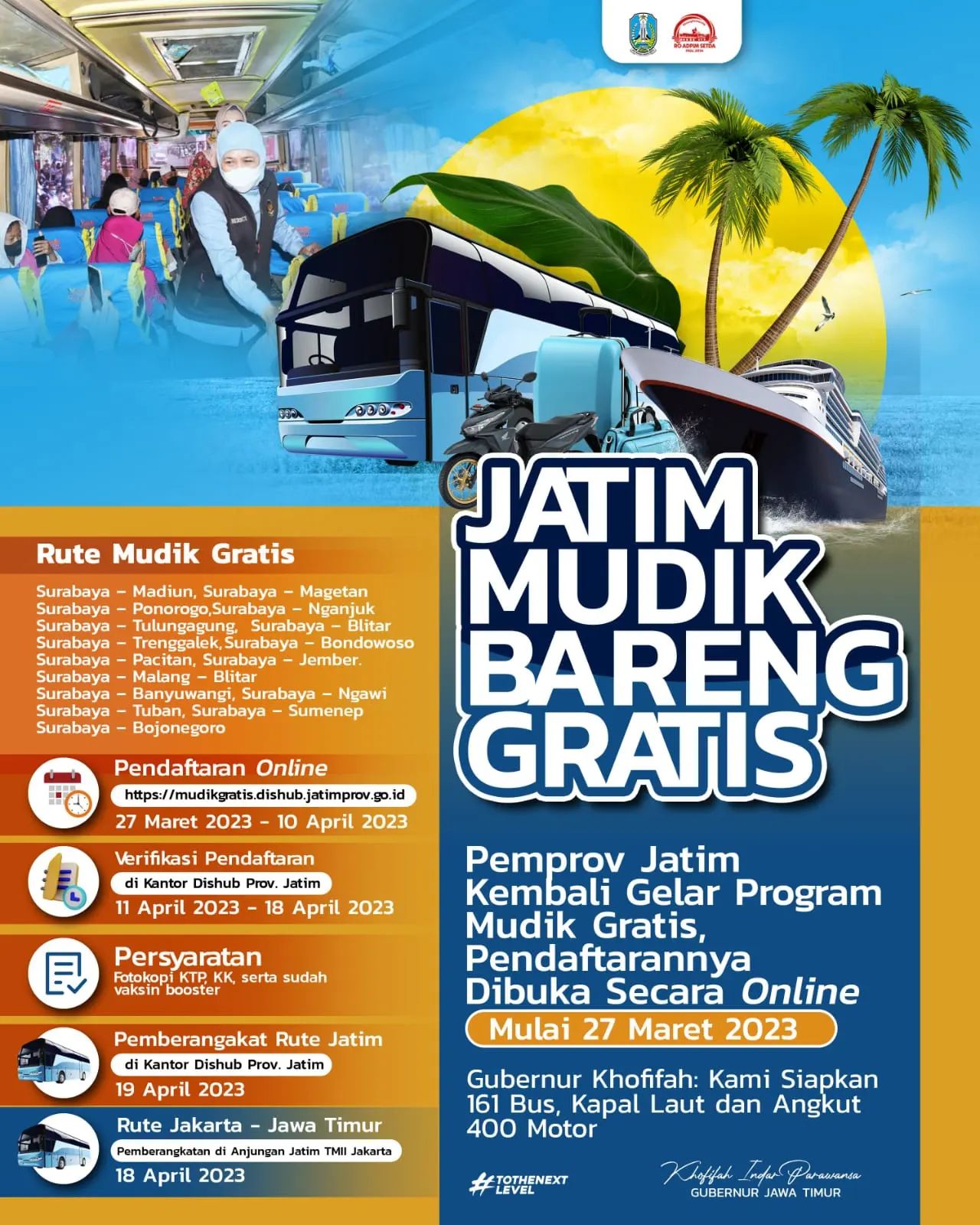 Pemprov Jatim Siapkan 161 Bus Mudik Gratis, Bojonegoro Salah Satu Rutenya