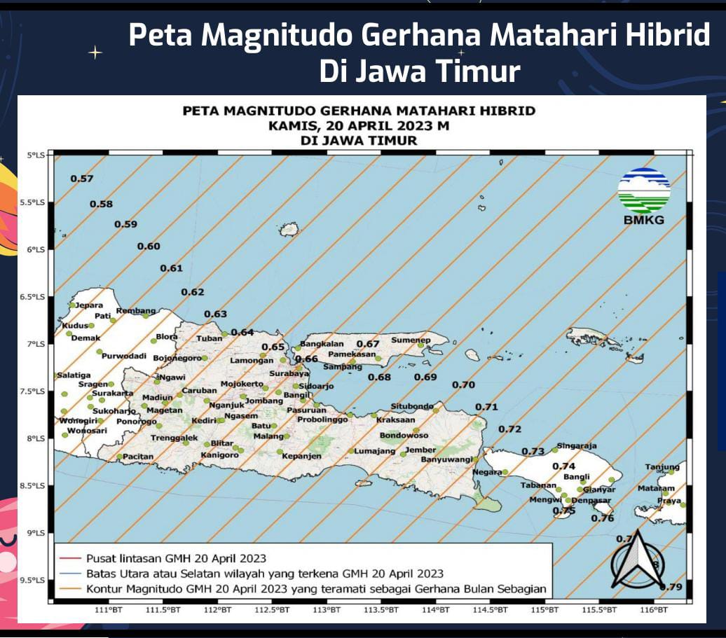 Peristiwa Gerhana Matahari Hibrid, Wilayah Bojonegoro Terlihat 60 Persen