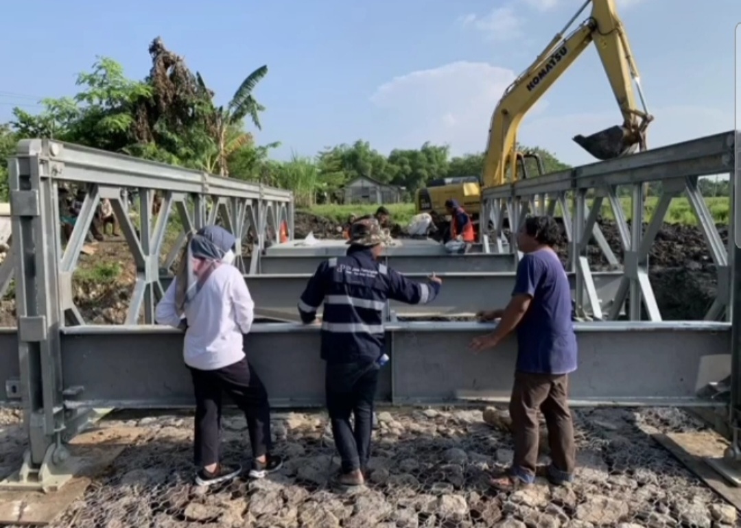 Pulihkan Konektivitas, Pemasangan Jembatan Bailey Sudah dilakukan di Purwosari