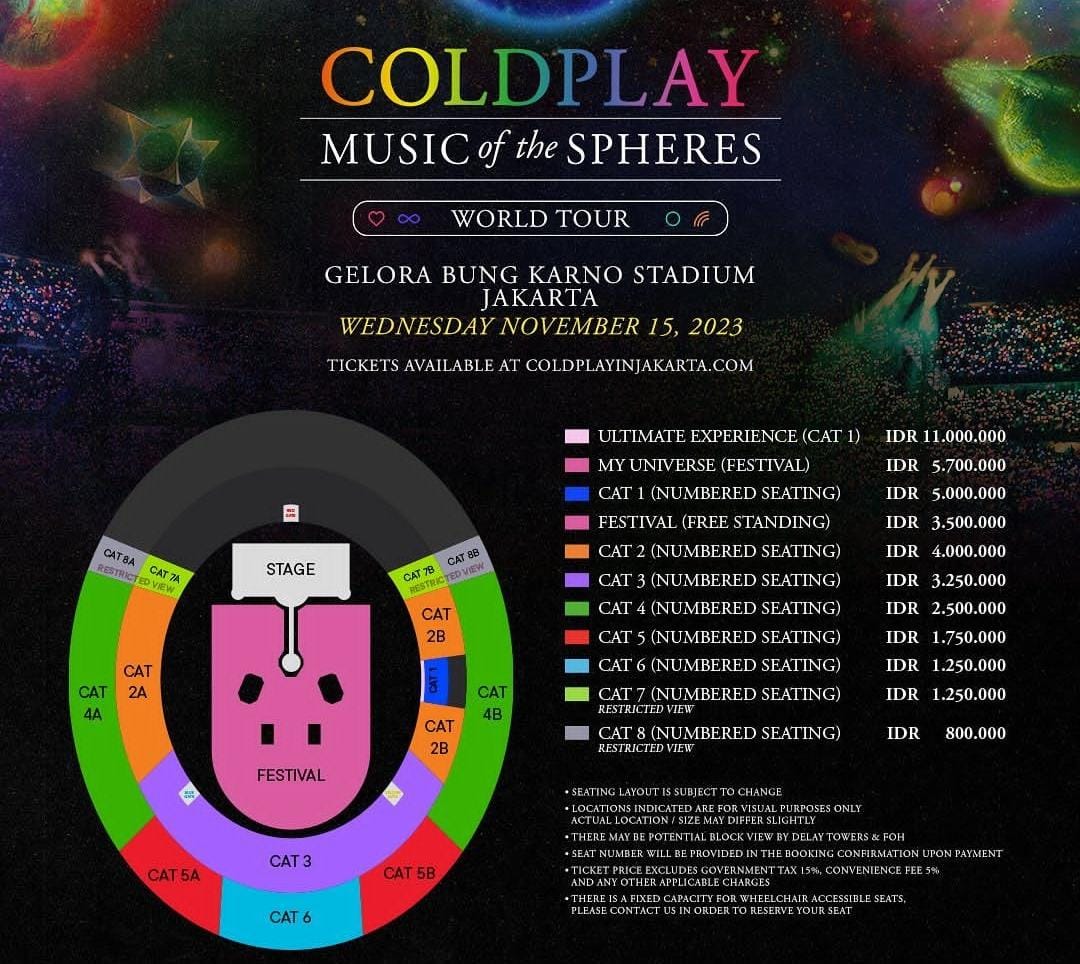 Tempat Beli Dan Harga Tiket Konser Coldplay Bisa Didapatkan Di Sini