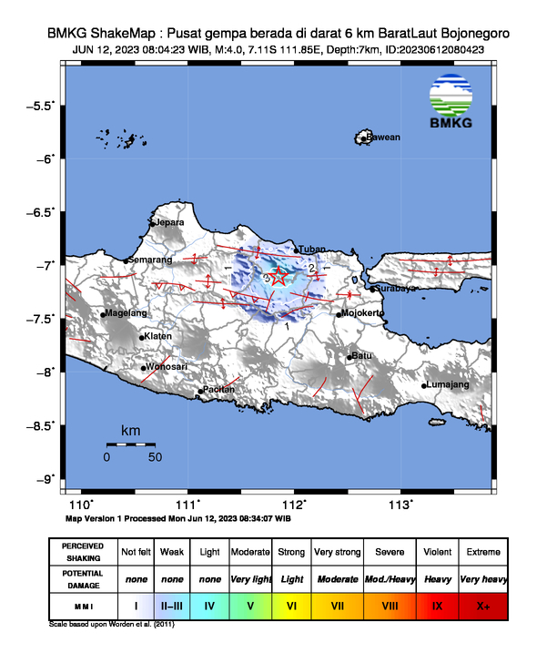 Bmkg Tuban Pusat Gempa Bumi Di Kecamatan Trucuk