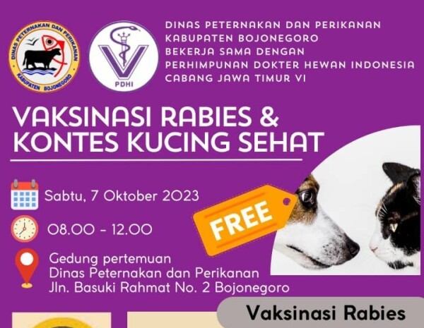 World Rabies Day, Disnakkan dan PDHL Jatim VI akan Gelar Sosialisasi Zoonosis Hingga Vaksinasi Rabies Gratis