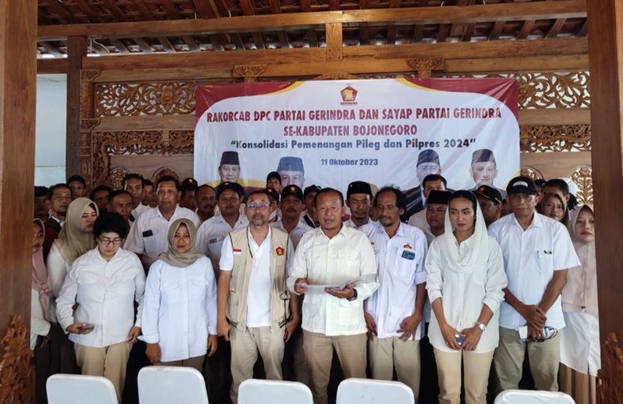 Rakercab Gerindra Bojonegoro Putuskan Duetkan Prabowo - Gibran