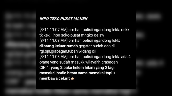 Beredar Narasi Diduga ‘Klitih' Telah Beraksi di Bojonegoro, Ini Langkah Polisi