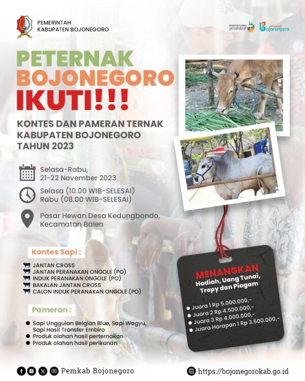 Disnakkan Bojonegoro Gelar Kontes Pameran Ternak, Hadiah Jutaan Rupiah