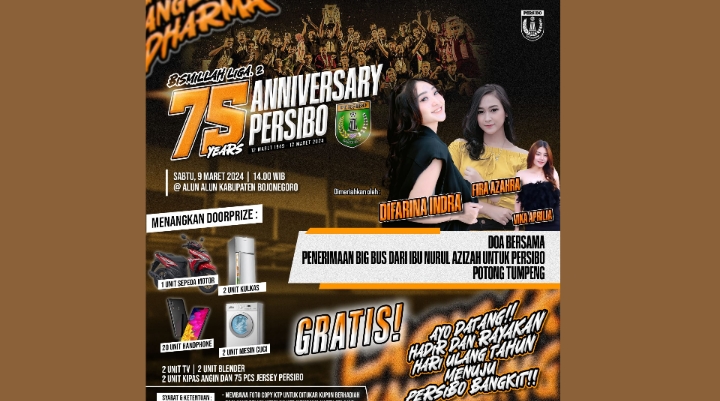 Anniversary ke-75, Persibo Bojonegoro Sediakan 10 Ribu Kupon Berhadiah