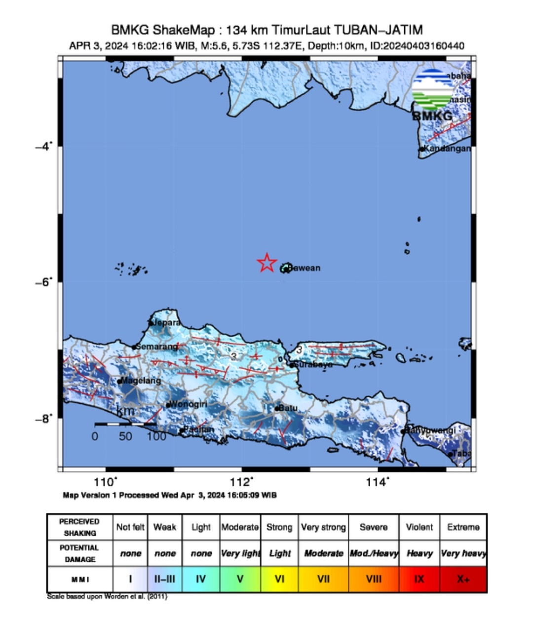 Lagi Gempa Magnitudo 5 6 Guncang Perairan Tuban Terasa Sampai Bojonegoro