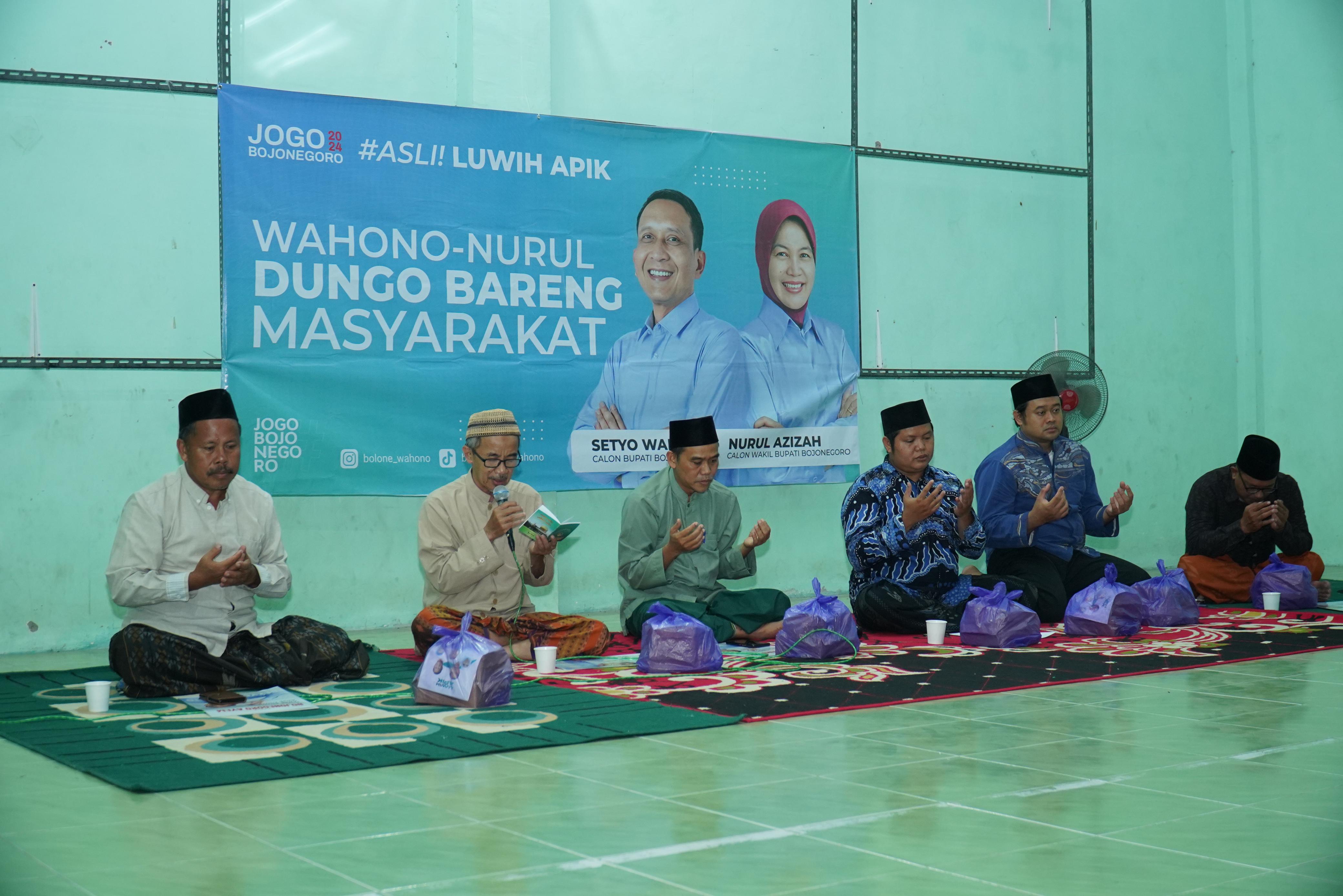 Kiai dan Tokoh Nahdliyin Kecamatan Kalitidu Dungo Bareng untuk Wahono-Nurul