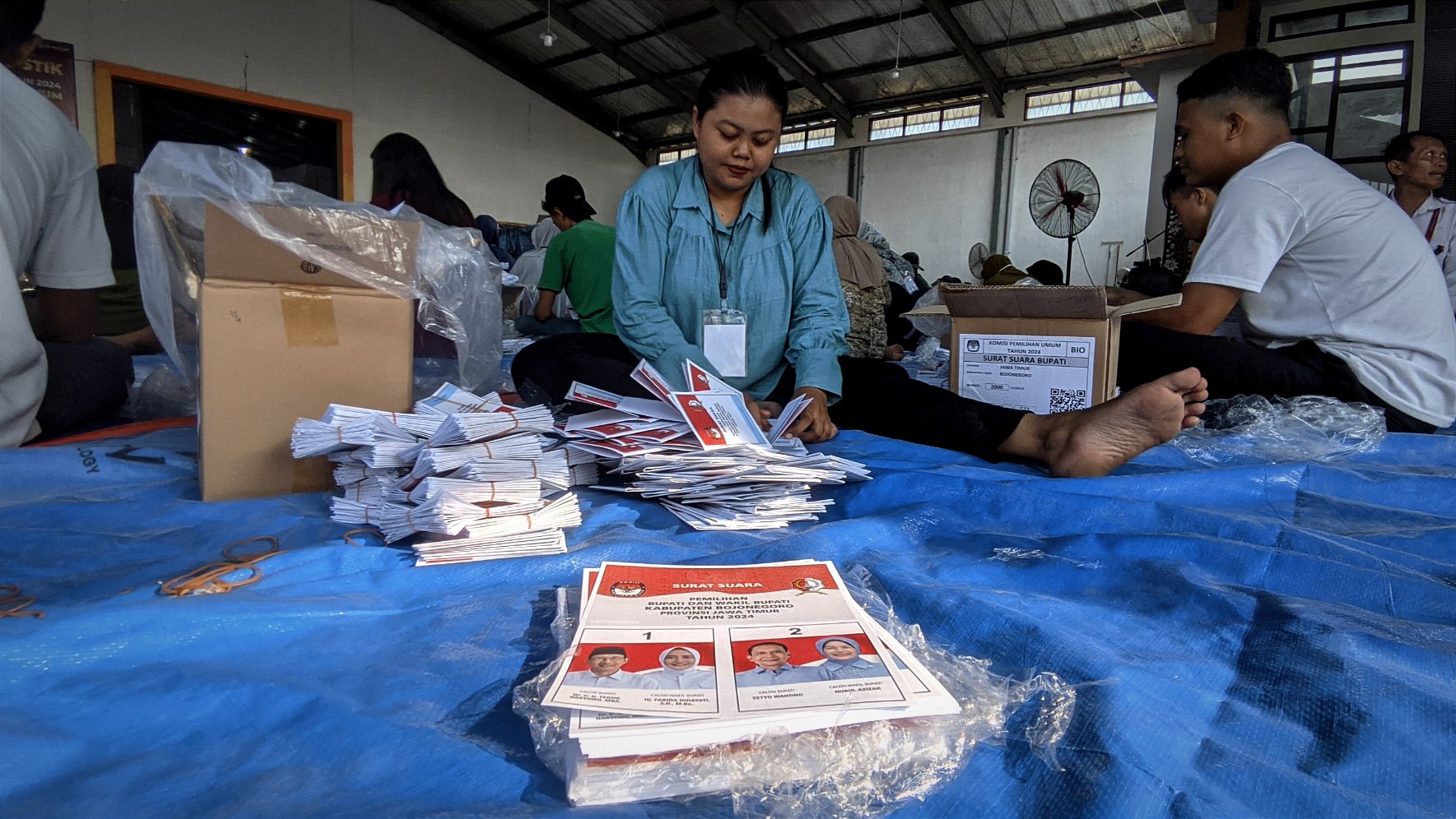 KPU Bojonegoro Lakukan Pelipatan Surat Suara Pilkada 2024
