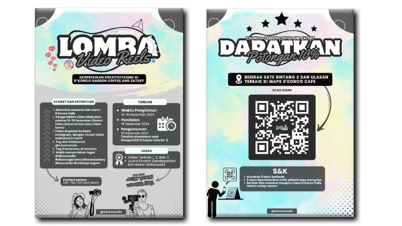 1 Tahun D'Konco Cafe, Ikuti Lomba Video Reels Instagram