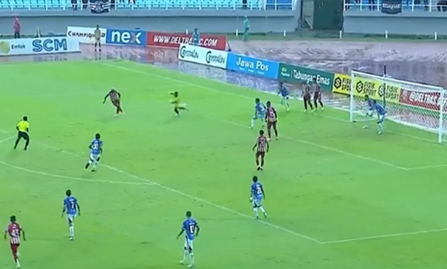 Gooll...! Menit ke 8, Deltras Unggul 1-0