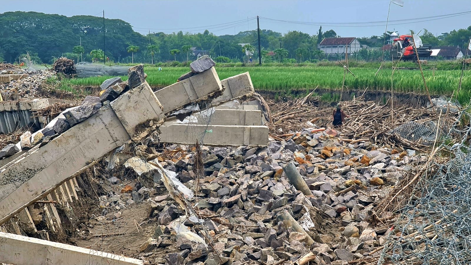 PU SDA Bojonegoro Klaim Ambrolnya Pelindung Tebing di Lebaksari Masih Proses Perbaikan
