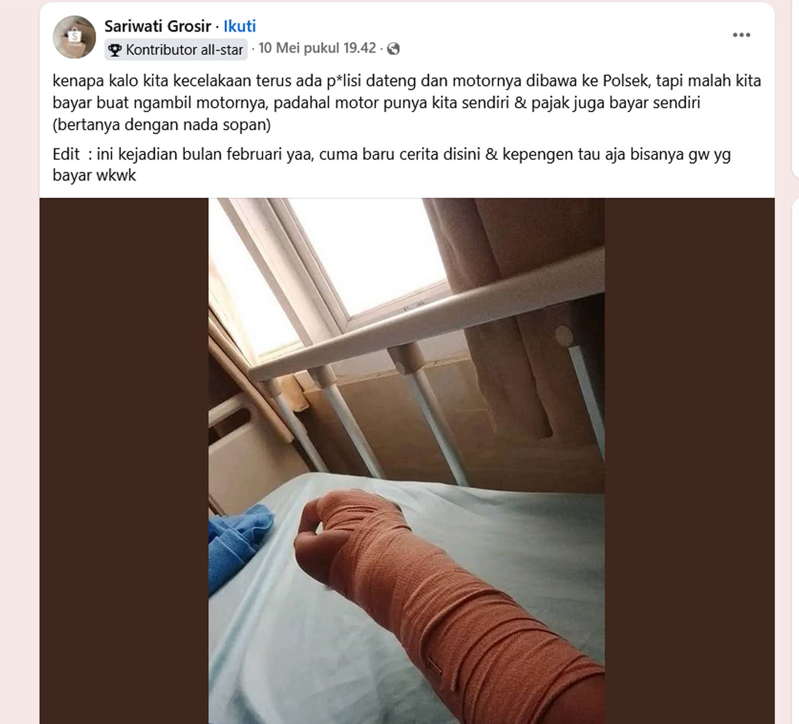 Viral! Diduga Korban Laka Mengeluh Dimintai Uang Polisi untuk Ambil Motor