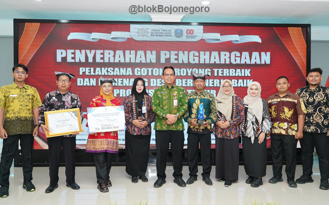 Wakili Bojonegoro, Pilanggede Raih Terbaik I Desa Pelaksana Gotong Royong Tingkat Jatim