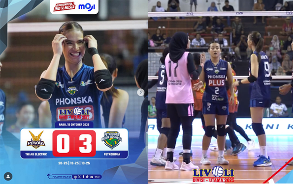 Ganas..! TNI AU Electric Kalah 0-3 dari Petrokimia Gresik