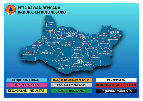 Inilah Wilayah Rawan Bencana di Kabupaten Bojonegoro