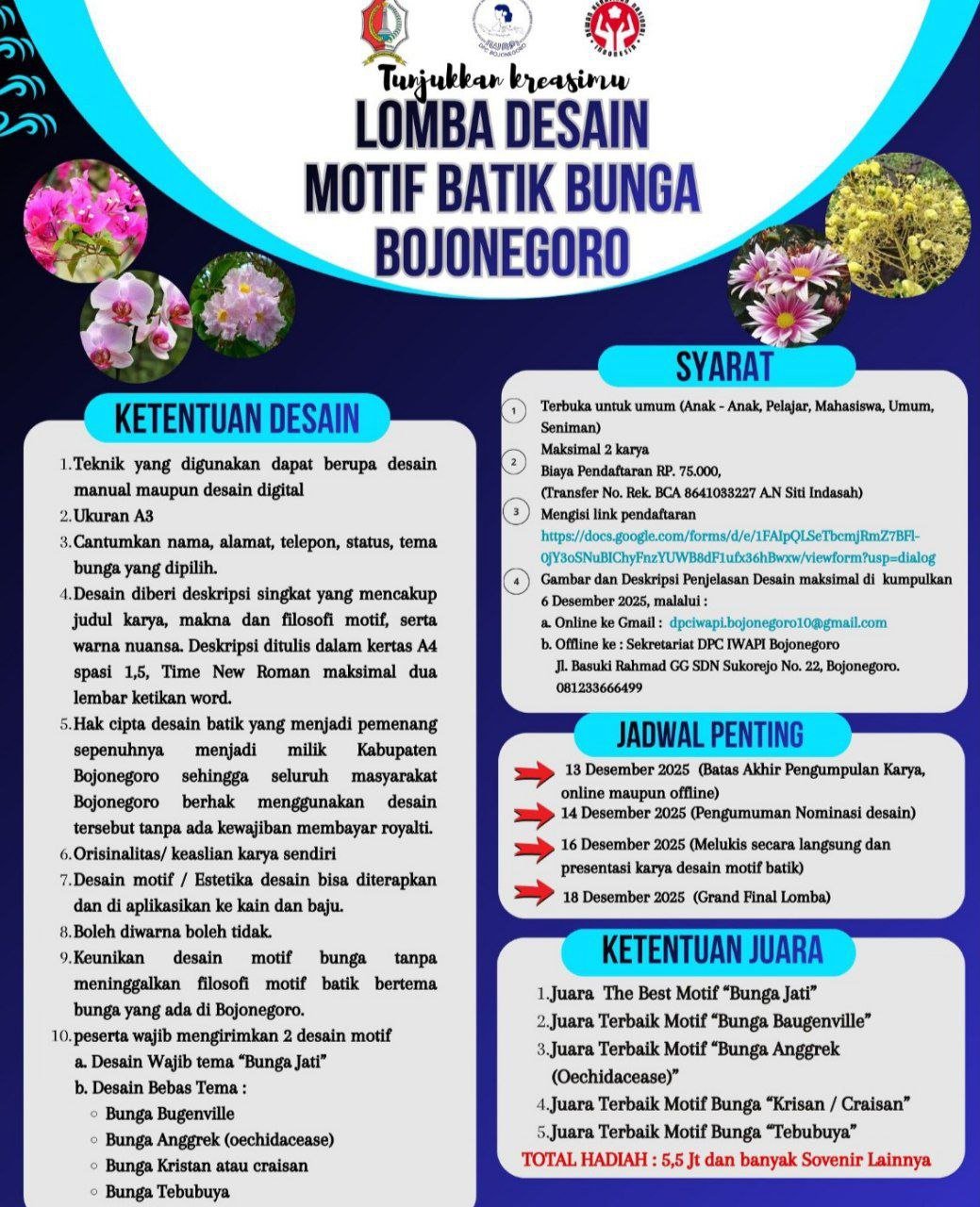 Kembangkan Potensi Batik Lokal, IWAPI Bojonegoro Buka Kompetisi Desain Motif Bunga