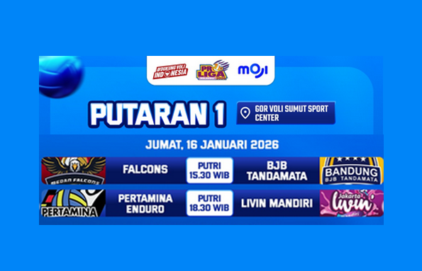 Jadwal Proliga 2026 Hari Ini: Falcons Vs BJB Tandamata dan Megatron dengan Pertamina Enduro Vs Livin Mandiri