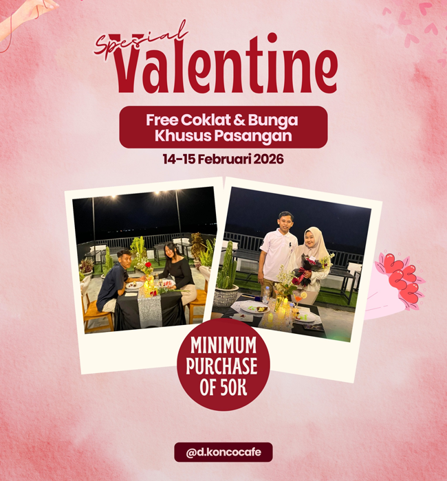 Spesial Hari Valentine, D'Konco Cafe Bojonegoro Beri Gratis...