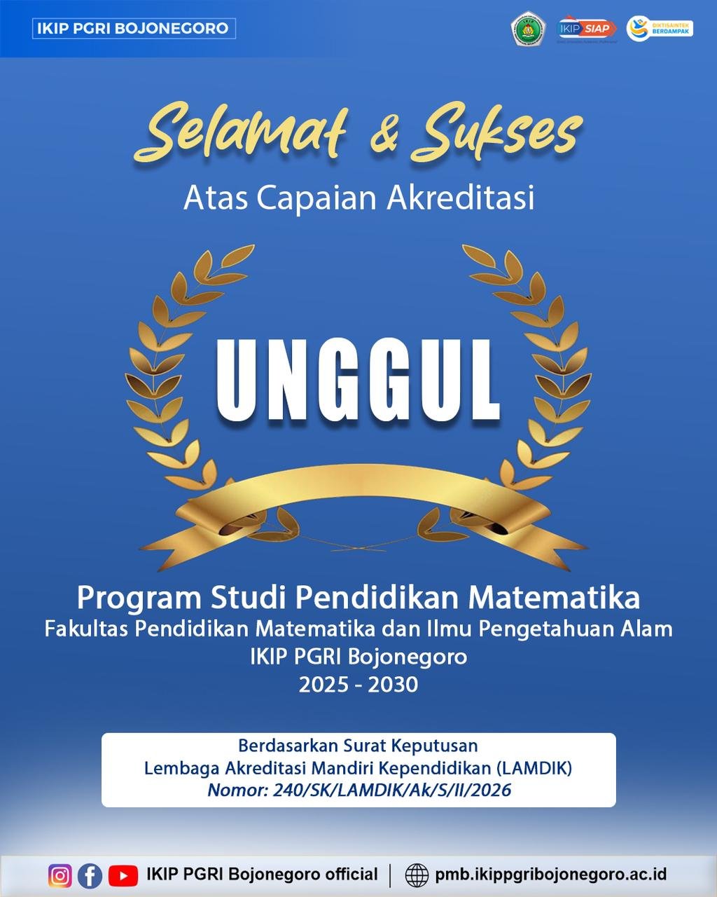 Program Studi Pendidikan Matematika FPMIPA IKIP PGRI Bojonegoro...
