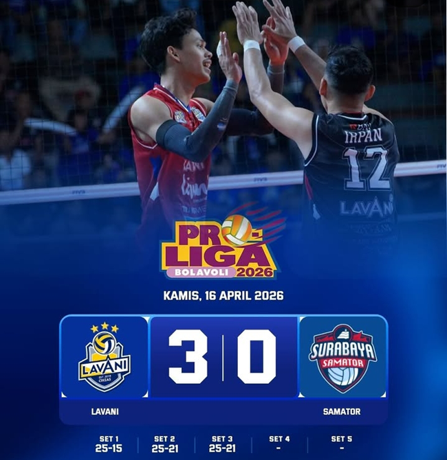 Jakarta LavAni Hancurkan Surabaya Samator 3-0, Peluang Samator...