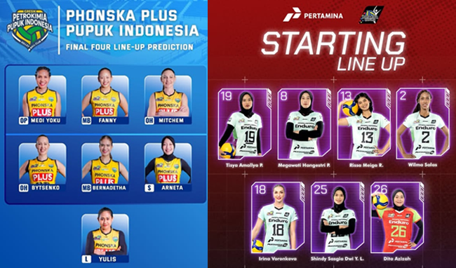 Inilah Susunan Pemain Gresik Phonska Plus Vs Jakarta Pertamina Enduro