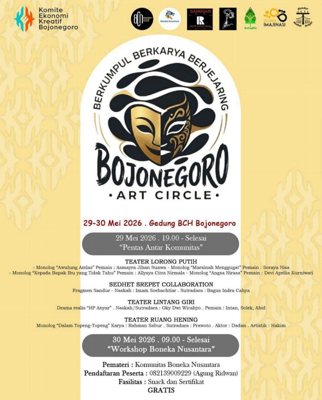 Bojonegoro Art Circle Bakal Digelar Dua Hari, Hadirkan...