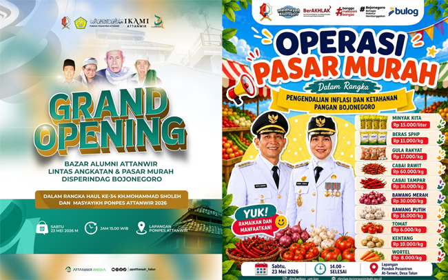 Sore Nanti, Pembukaan Bazar Alumni Attanwir dan Pasar...