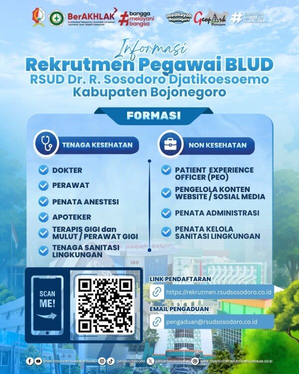 RSUD Dr. R. Sosodoro Djatikoesoemo Bojonegoro Buka Rekrutmen...