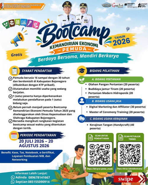 Bootcamp Kemandirian Ekonomi Pemuda 2026 Kembali Dibuka, Ayo...