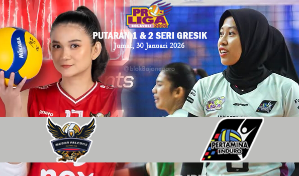 Proliga 2026 Putri: Medan Falcons Vs Pertamina Enduro, Adu Kuat Maya Indri Memblokir Serangan Megatron
