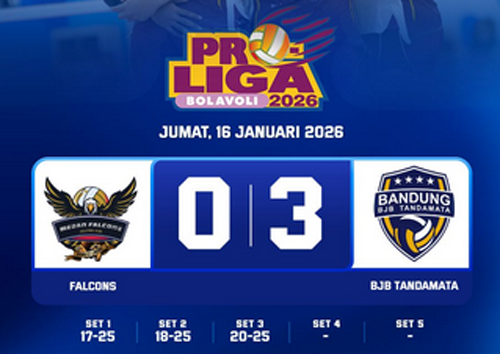 Hasil Proliga 2026: Kalah Lagi, Falcons 0-3 Bandung BJB Tandamata