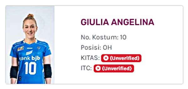 Proliga 2026 Putri: Giulia Angelina, Penyerang BJB Tandamata...