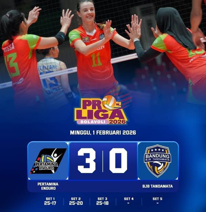Hasil Proliga 2026 Putri: Megatron Bawa Pertamina Enduro Kalahkan BJB Tandamata 3-0