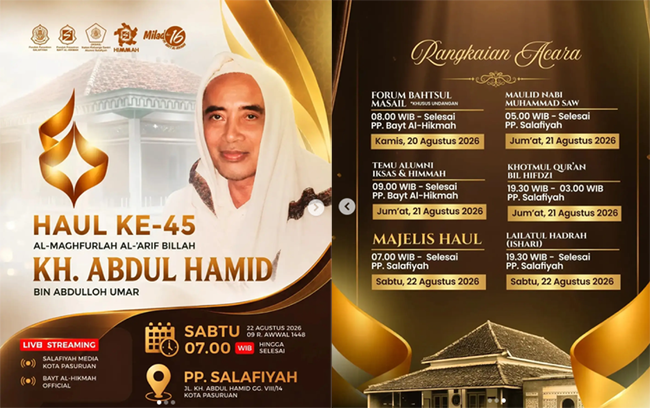 Rangkaian Haul ke 45 KH. Abdul Hamid Pasuruan,...