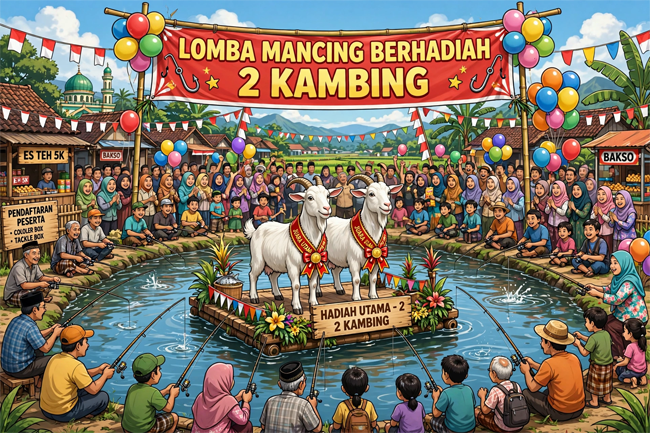 Mancing Bersama di Bojonegoro Ramai-Ramai Berhadiah Kambing