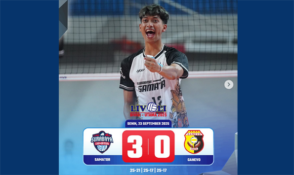 Surabaya Samator Hempaskan Ganevo 3-0 di GOR Bojonegoro