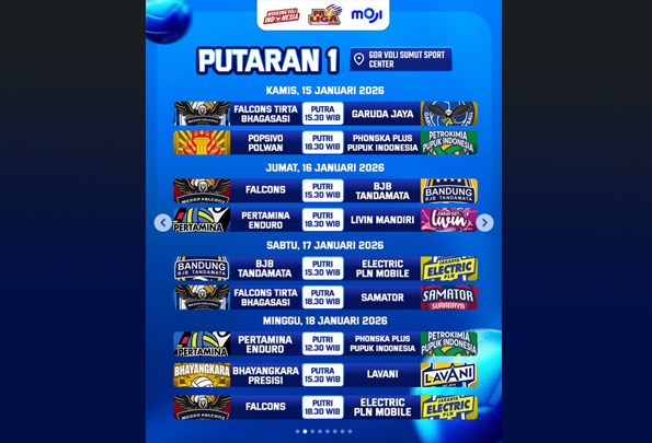 Tuntas Putaran 1 Seri Pontianak, Giliran Proliga 2026 Seri II Medan, Sumut, Kamis 15 Januari Mendatang