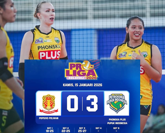 Hasil Proliga: Popsivo Polwan Kalah atas Gresik Phonska 0-3