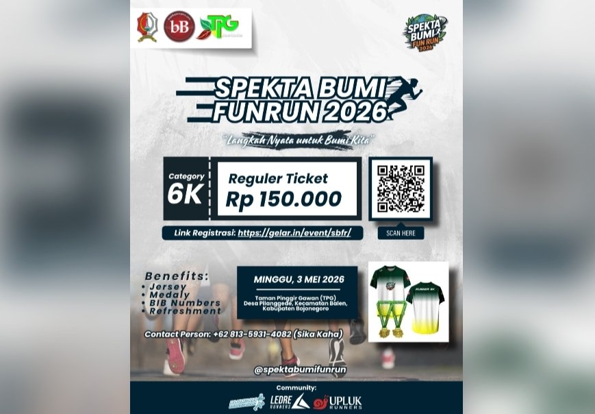 Lari dan Jaga Bumi, Spekta Bumi FunRun 2026 Siap Digelar di Bojonegoro