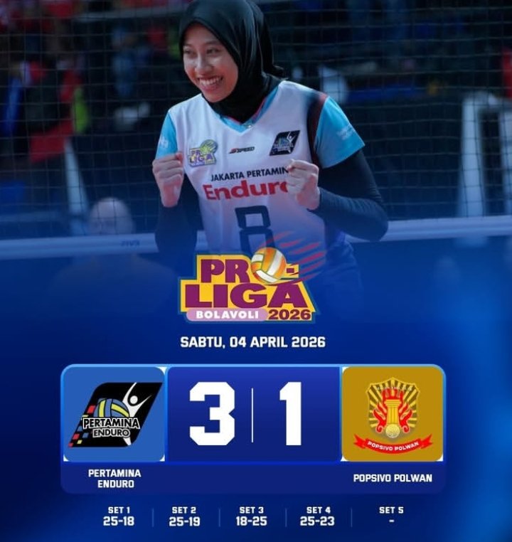 Jakarta Pertamina Enduro Kalahkan Popsivo Polwan 3-1
