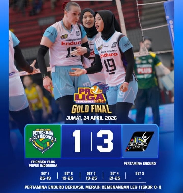 Grand Final, Gresik Phonska Plus Kalah 1-3 atas Jakarta Petamina Enduro